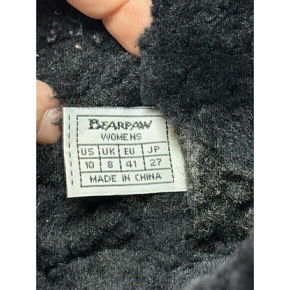 BEAR PAW Black Classic Snow Winter Boots Women’s Size 10 Black Faux Fur Lining - Picture 14 of 16